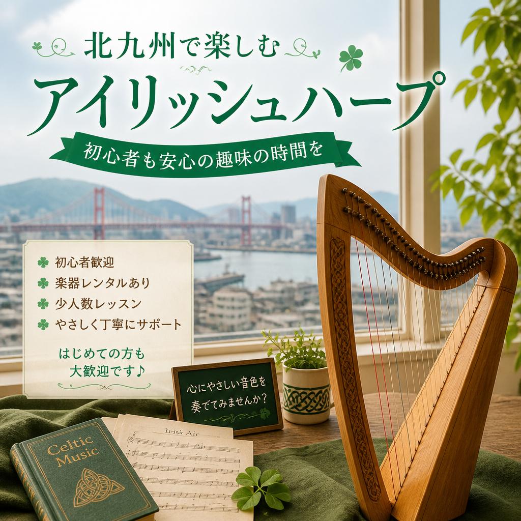 北九州で楽しむアイリッシュハープ、初心者も安心の趣味の時間を